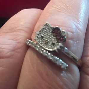 Diamonique Hello Kitty ring